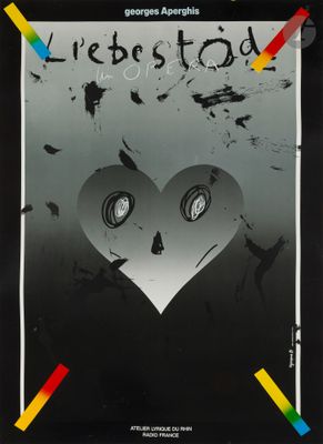 a black and white poster with a heart in the middle of it