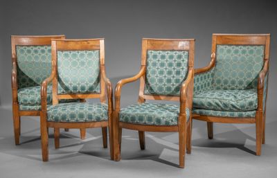 Partie de mobilier de salon composé de deux bergères et deux… - Photo 1