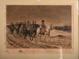 painting of a group of men riding on horses in a field