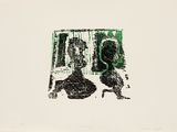 an image of a black and green drawing of a man and a woman