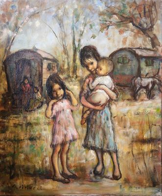 Georgette NIVERT (1900-1987) "Les enfants"