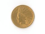 an image of a close up of a gold coin on a white surface