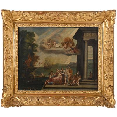 ECOLE FRANCAISE XVIIIè. « L’amour et Vénus près d’un temple … - Photo 1