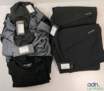 two pairs of pants and a shirt are sitting on a table