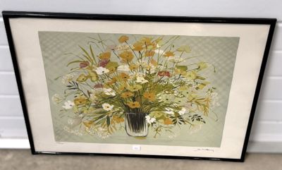 Lithographie de Michel Henry « coquelicots »
