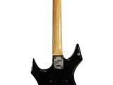 a close up of a guitar on a white background with a white background