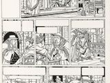 une image représentant une bande dessinée en noir et blanc, avec l'illustration d'un homme dans une cellule de prison