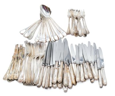 a lot of forks and spoons that are sitting on a table