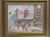 a picture of a painting of a street scene