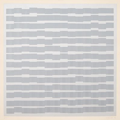 une image représentant une peinture blanche et grise avec des lignes