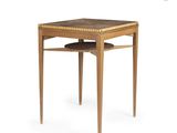 an image of a small table with a wooden top and legs