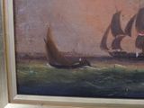 a picture of a painting of a sailboat in the water
