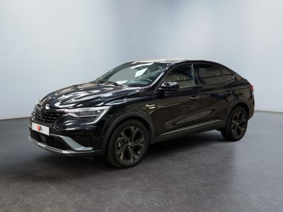 a black suv parked in a room with a white wall