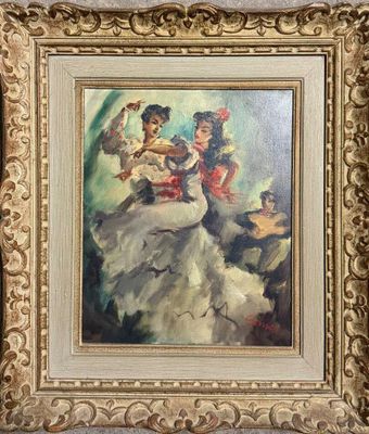 une peinture représentant une femme tenant un enfant dans ses bras