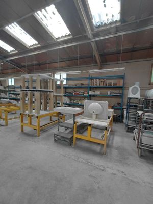 a large room with a lot of tables and chairs