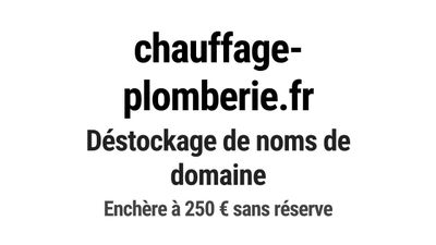 Nom de domaine chauffage-plomberie.