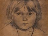 un vieux dessin représentant une jeune fille coiffée d'un chapeau