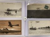 plusieurs vieilles photos d'un avion survolant une étendue d'eau