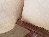 a close up of the back of a chair that has been upholstered