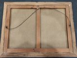 a close up of a wooden frame with a wire on it
