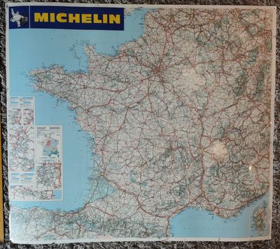 map of the region of michelin, france, with roads and major cities