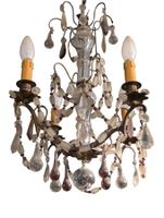 Lustre en bronze et pampilles de cristal à 4 bras de lumière… (photo 3)