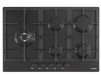 a close up of a black stove top on a white background