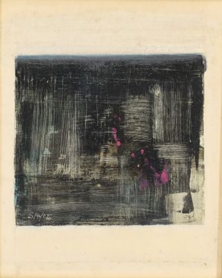 an image of a black and white drawing of a vase of flowers