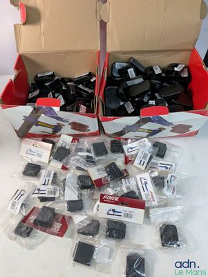 a box full of assorted electronic components on a table