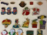 a refrigerator with many different magnets on it