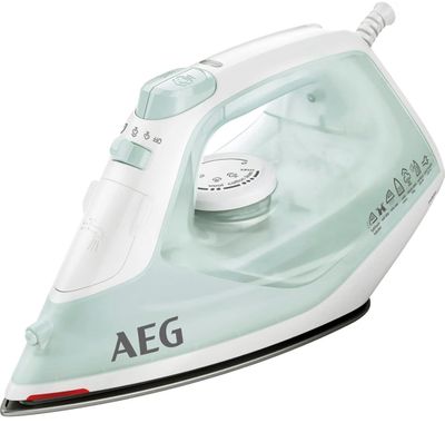 an image of an aeg steam iron on a white background