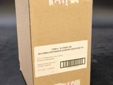 a box that is sitting on a table with a barcode on it