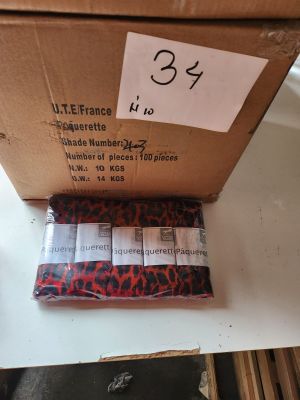Lot de 200 écharpes Paquerette, motif léopard rouge et noir,…