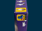 a purple box that has a picture of a bunch of people on it
