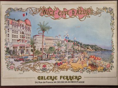 une photo d'une carte postale représentant un bon café à Azzura