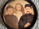 a picture of a couple of people that are on a table