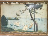 une image d'une peinture de bateaux sur l'eau