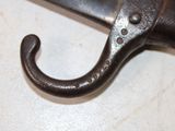 a close up of a knife on a table