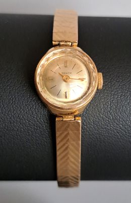 ZENITH Montre de dame à boîtier et bracelet articulé en or 1… - Photo 1