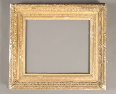 un cadre doré avec un fond blanc et un fond noir