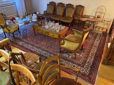 ORIENT, important tapis en laine nouée à décor de motifs géométriques 