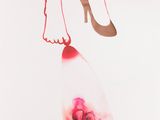 a drawing of a woman ' s feet with a shoe on it