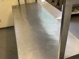 a stainless steel counter in a commercial kitchen