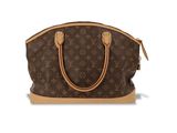 Sac cabas Louis Vuitton en toile Monogramm marron et cuir beige