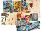 de nombreux dessins et images sur une surface blanche