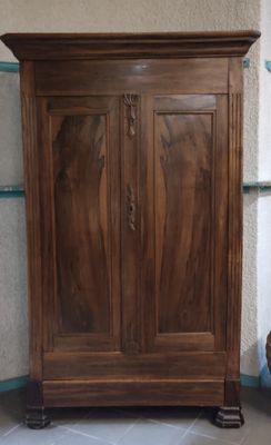 Armoire en bois naturel, flammé, XIXème (en l'état, manques) - Photo 1