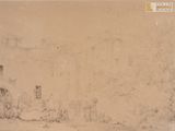 drawing of a horse drawn carriage in front of a building