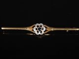 une broche en forme de fleur en or et diamants