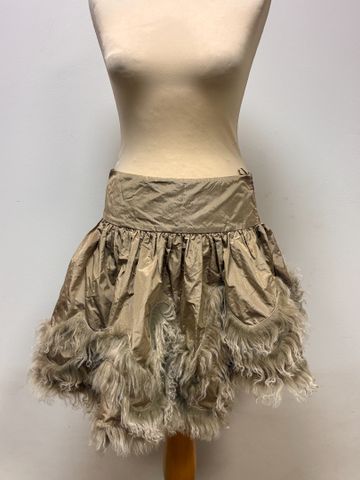 Jean Paul GAULTIER Femme – Jupe beige 100% Soie. Taille : 38