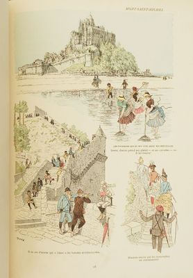 a book with pictures of people and animals in it